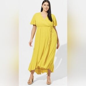 NWT Torrid Maxi Rayon Slub Surplice Wrap Dress Size 2X / 18-20